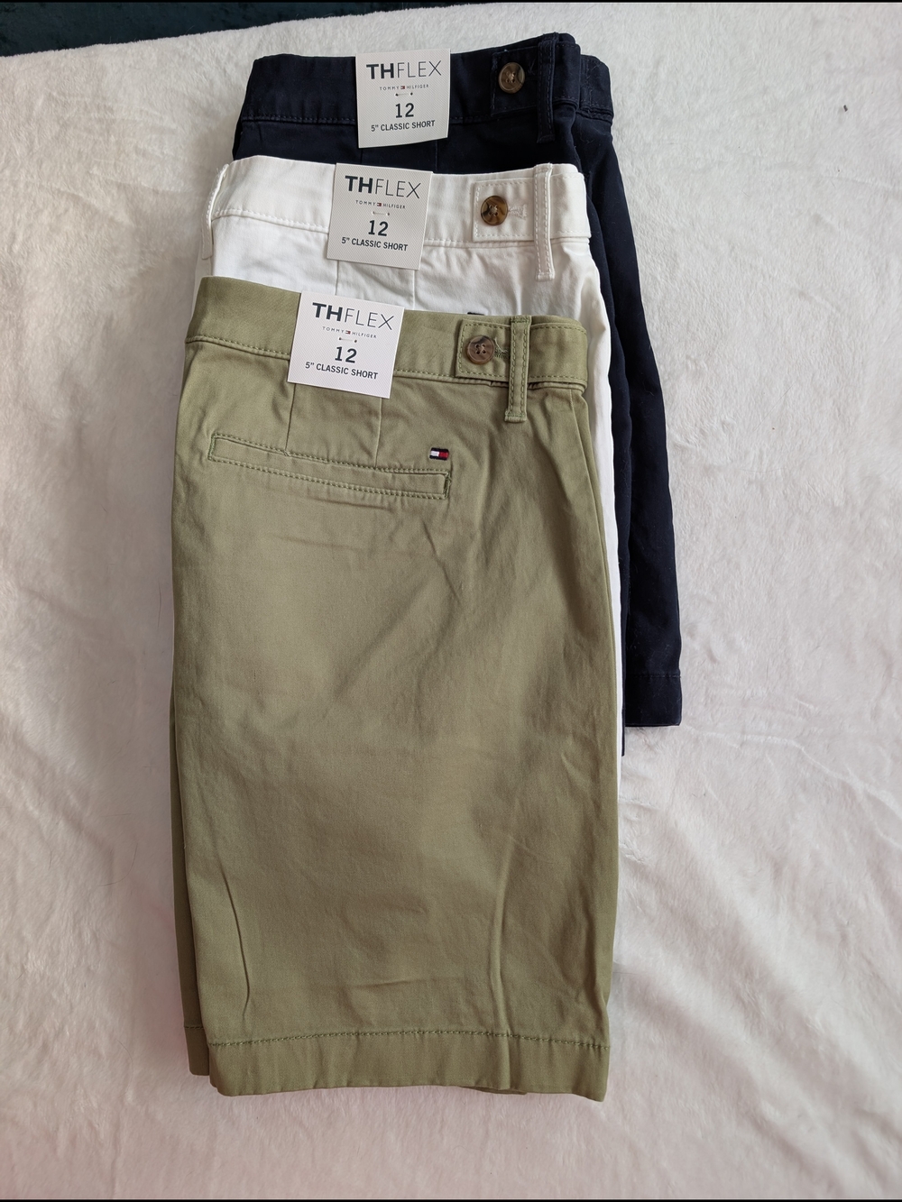 3 Tommy Hilfiger Women's The Flex 5 Inch Classic Shorts Mid Rise NWT